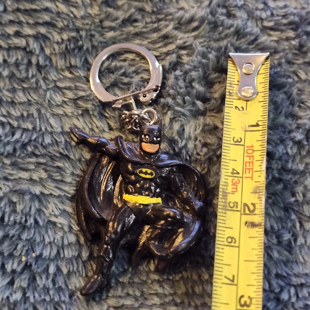 vintage 1989 Applause DC Comics Batman keychain featuring a resin figure